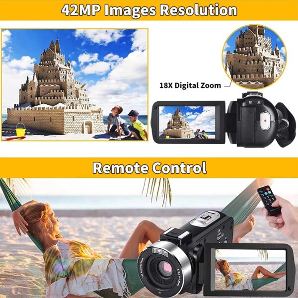 4K Digital Camera 42 Megapixels HD Digital Camera 18X Digital Zoom 3.0 inch screen With Flash Portable Video Recorder - Image 2
