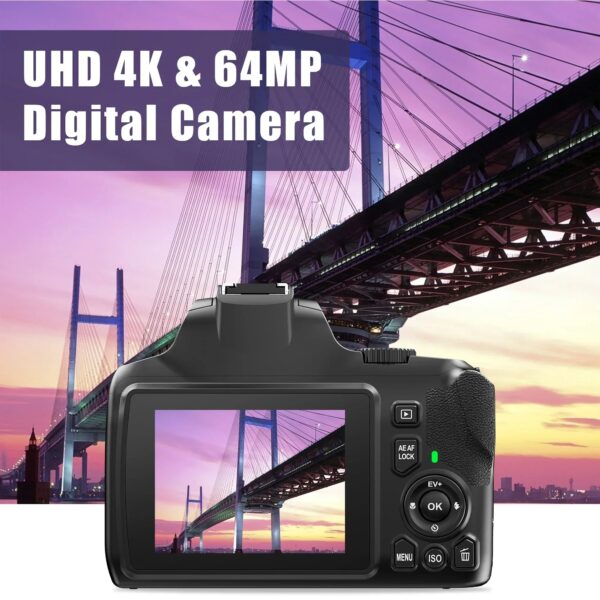 4K Professional Video SLR Camera 64MP Vlog Digital Camera for Youtube Livestream Webcam 10X Optical Zoom Photography Camcorder - Image 4