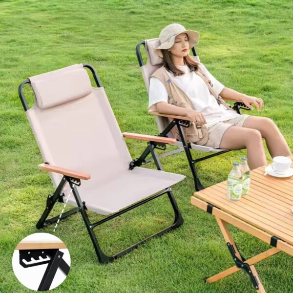 NEW Upgraded Kermit Chair 5 Gear Adjustable Angle Folding Chair Outdoor Camping High Back Chairs Garden Recliner Fishing Chair - Image 2