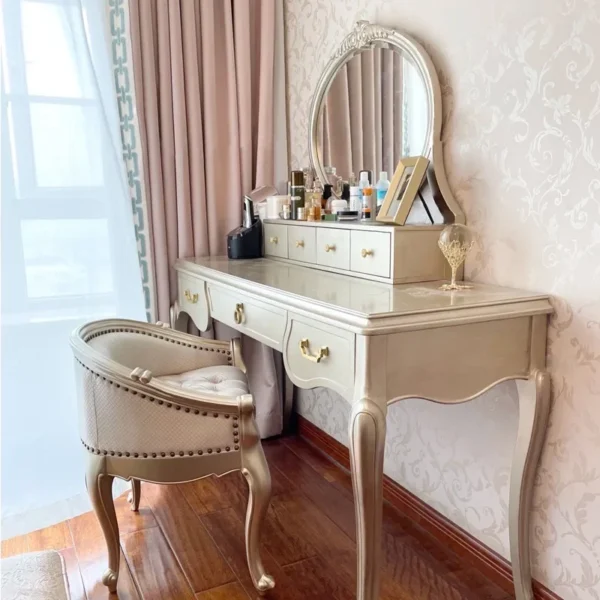 American Luxury Modern Vanity Table Mirror Chair Drawer Women Princess Dressers Jewelry Organizer Coiffeuse De Chambre Furniture - Image 4