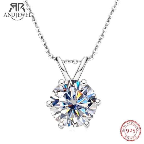 AnuJewel 1ct 3ct 5ct D Color Moissanite Diamond Top Quality 18K Gold Plated Pendant Necklace Fine Jewelry Gifts Wholesale - Image 4