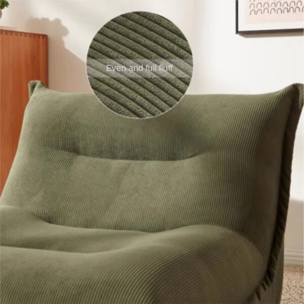 X&D Corduroy Material High Resilience Lazy Sofa Lie Sleep Small Room Balcony Leisure Lounge Chair Bedroom Single Relaxation Sofa - Image 2