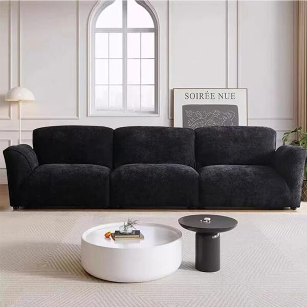 Reclining Simple Wood Sofas Modern Black Lazy Nordic Living Room Sofa Floor Loveseat European Divani Da Soggiorno Furniture - Image 3