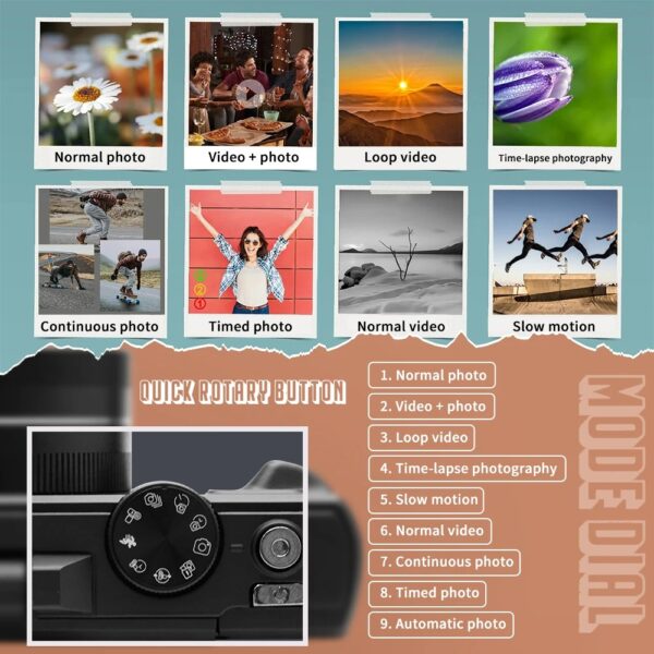 Compact Digital Photography Camera 4K 18X Digital Zoom Vintage Vlog Video Recorder YouTube 180° Flip Screen Selfile With Flash - Image 4