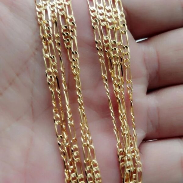 Exquisite Fashion 18K Gold Filled Necklace For Women Men Size 16-30 Inch Jewelry 4mm Figaro Chain Necklaces Wholesale - Image 3