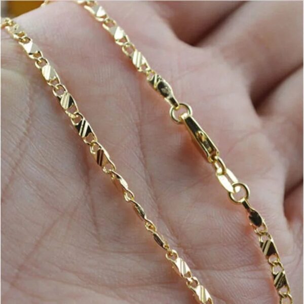 Exquisite Fashion 18K Gold Filled Necklace For Women Men Size 16-30 Inch Jewelry Chain Wholesale - Image 4