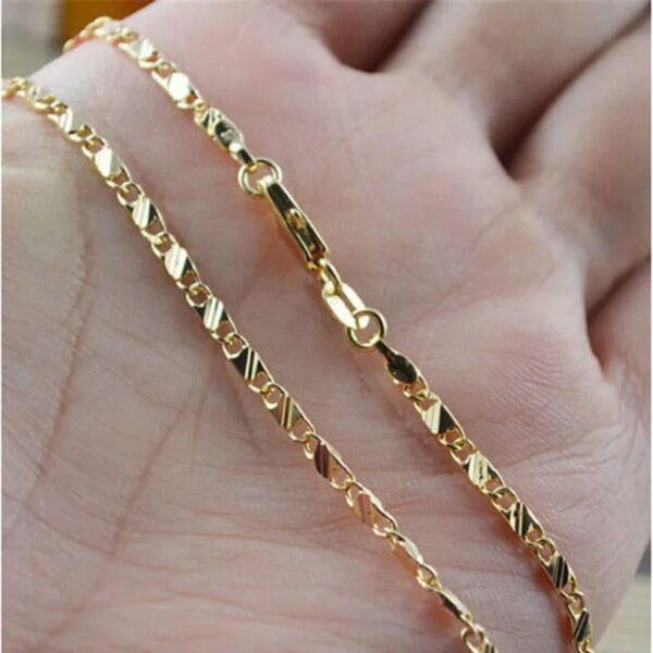 Exquisite Fashion 18K Gold Filled Necklace For Women Men Size 16-30 Inch Jewelry Chain Wholesale - Image 3