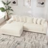 111'' Sectional Sofa, L-Shaped Corduroy Couch with Left Chaise Daybed, Extra-Wide Oversized Lounge, 8 Pillows, Corner Sofa Set