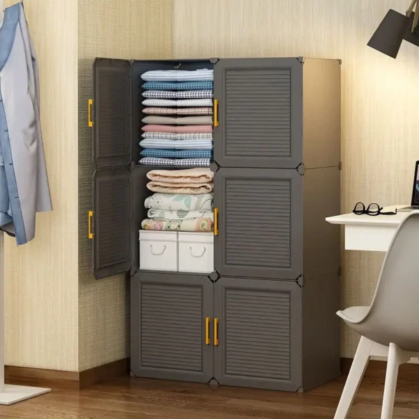 Household Baedroom Wardrobe Furniture Collapsible Assemble Locker Multifunctional Storage Cabinets Dustproof Plastics Cupboard