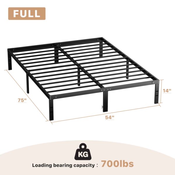 JHK Basic Twin Full Queen King Size Bed Frame Metal Platform Bedroom Frames with Storage Space Sturdy Steel Slat Support 350LBS - Image 3