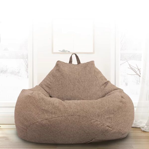 Large Small Lazy Sofas Cover Chairs without Filler Linen Cloth Lounger Seat Bean Bag Pouf Puff Couch Tatami Living Room - Image 2