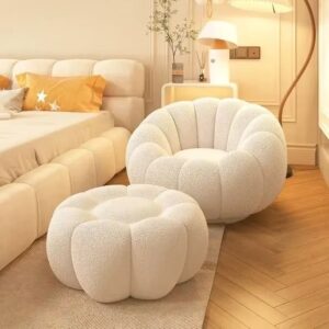 Lazy Sofa Pumpkin Nordic Style Single Sofa Chair Not Rotate Soft and Comfortable Small Living Room Balcony Bedroom Sofa Chair