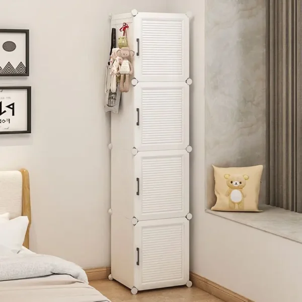 Modern Household Bedroom Furniture Folding Clothes Cabinets Multilayer Storage Locker Plastic Collapsible Dustproof Wardrobe