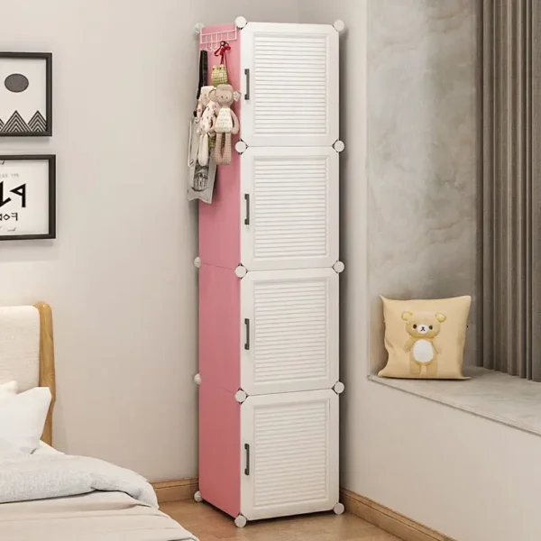 Modern Household Bedroom Furniture Folding Clothes Cabinets Multilayer Storage Locker Plastic Collapsible Dustproof Wardrobe - Image 2