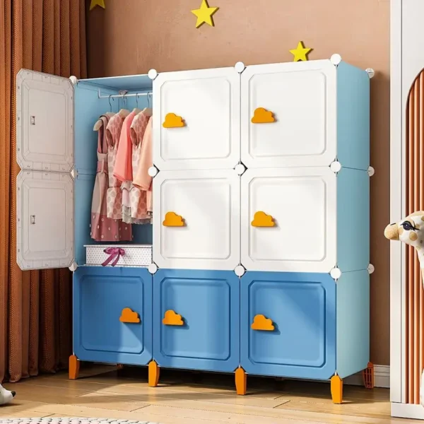 Modern Household Wardrobe Bedroom Furniture Organizer Rack Multilayer Plastics Storage Cabinets Of Collapsible Children Locker - Image 2