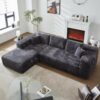 104" L-Shape Modular Sectional Sofa Couch - Comfy Upholstered Cloud Couch for Living Room - Modern Minimalist Couch