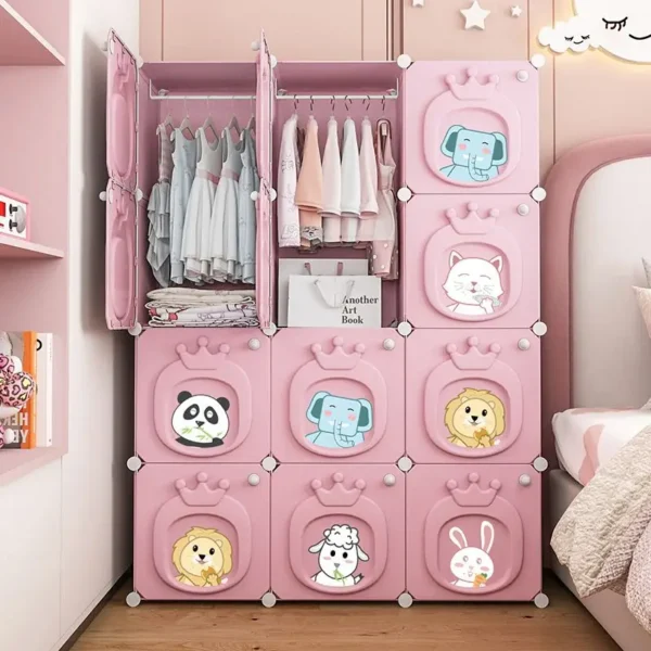 Modern Simplicity Children Bedroom Furniture Folding Wardrobe Cabinets Storage Locker Plastic Collapsible Box Clothes Closet - Image 2