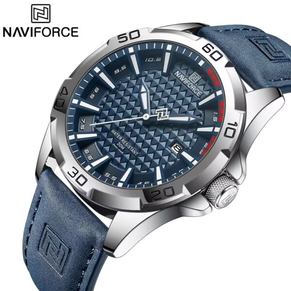 NAVIFORCE Brand Men Fashion Quartz Watches Male Leather Strap Sport Waterproof Wristwatches CalendarClock Relogio Masculino - Image 2