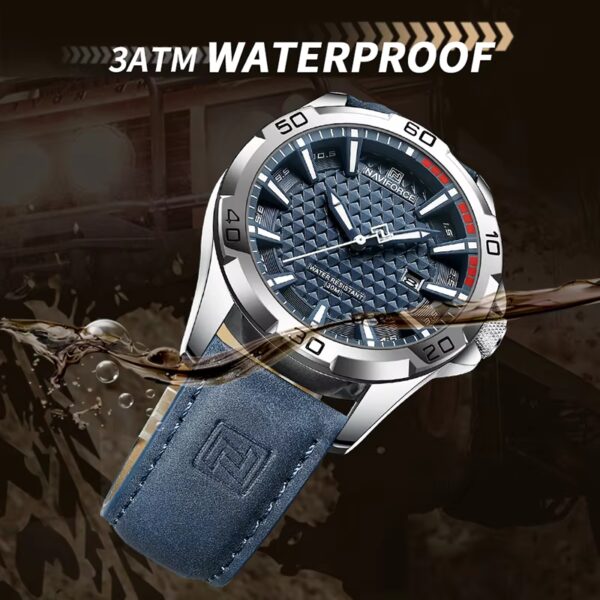 NAVIFORCE Brand Men Fashion Quartz Watches Male Leather Strap Sport Waterproof Wristwatches CalendarClock Relogio Masculino - Image 3