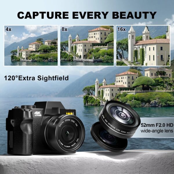 NBD Compact Digital Photography Camera 4K WIFI WebCam Vintage Vlog Video Recorder YouTube 48MP Camcorder 16X Digital Zoom Camera - Image 4