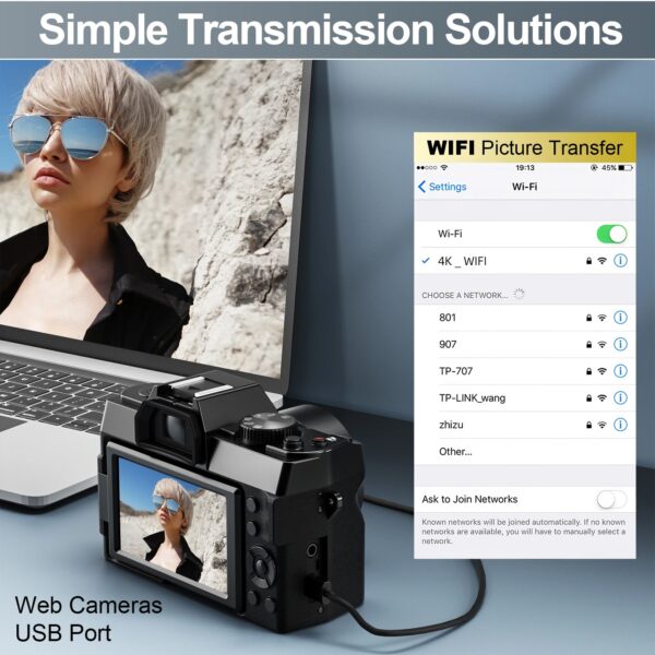 NBD Compact Digital Photography Camera 4K WIFI WebCam Vintage Vlog Video Recorder YouTube 48MP Camcorder 16X Digital Zoom Camera - Image 2