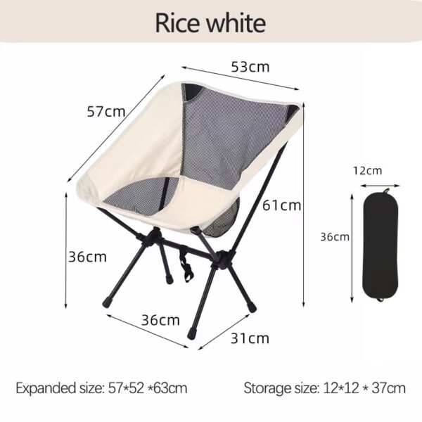 Outdoor Camping Portable Folding Moon Chair Camping Fishing Chair Leisure Beach Chair Thick Steel Pipe Bearing 100KG - Image 4