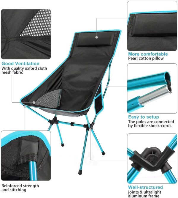 Outdoor Portable Camping Chair Oxford Cloth Folding Lengthen Camping Seat for Fishing BBQ Festival Picnic Beach Ultralight Chair - Image 3