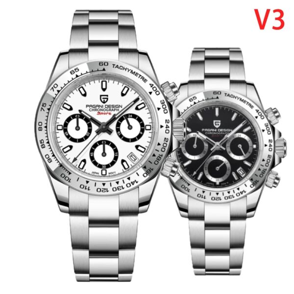 PAGANI DESIGN New Stainless Steel Bezel Men Quartz wristwatches Luxury Sapphire Glass Chronograph VK63 Watch Men reloj hombre - Image 4