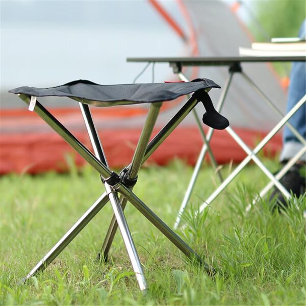 Foldable Large Chair Stainless Steel Portable Outdoor Stool Bench Seat Subway Train Travel Picnic Camping Fishing Chair Folding - Image 4