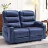 Power Loveseat Recliner, Electric Reclining Loveseat Sofa with Heat and Vibration, Cup Holders, USB Charge Port, Faux Leather