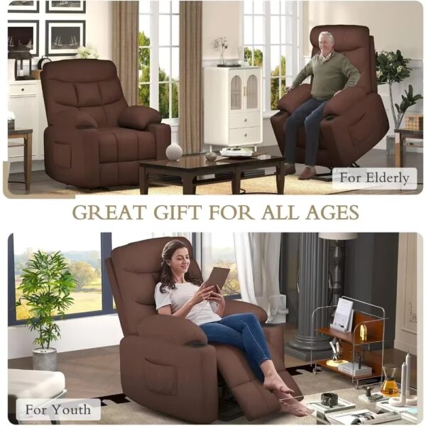 Recliner Chairs Power Lift Chairs Recliners for Elderly, Reclining Sofa Chair with Massage and Heat - Image 3