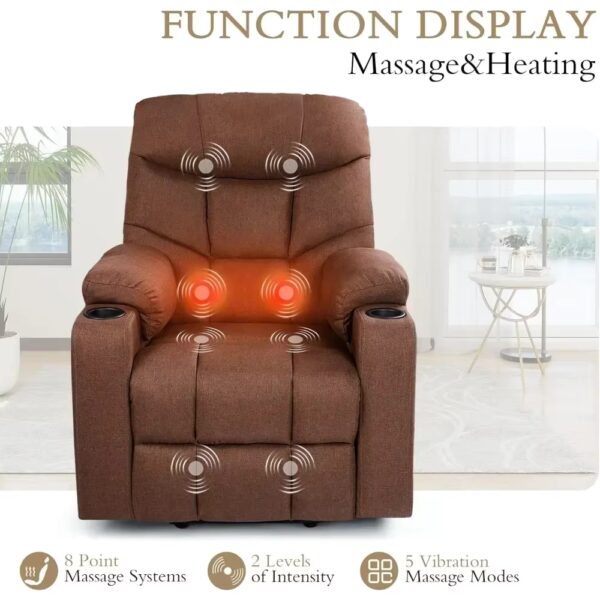 Recliner Chairs Power Lift Chairs Recliners for Elderly, Reclining Sofa Chair with Massage and Heat - Image 4