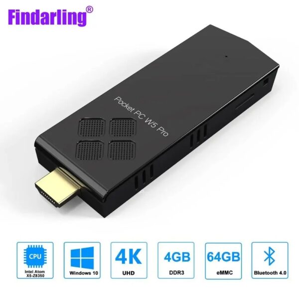 T5B Quad Core Intel Z8350 Mini Pc Computer Windows 10 Dual Band 2.4G & 5.8G Wifi 4Gb Ram 64Gb Rom Win 10 Stick PCs - Image 2