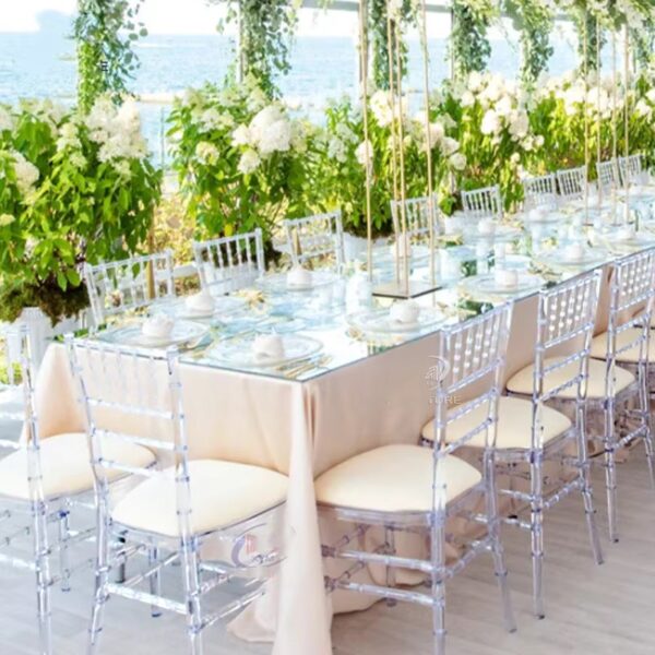 Wedding Chair Transparent Bamboo Acrylic Chair Banquet Crystal Seat Family Hotel Dining Room chair Decoration