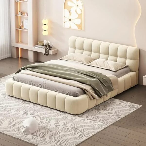 Upholstered Bed Frame, Headboard with Wingback, Linen Low Platform Bed, No Mattress Spring Required, Platform Bed Frame - Image 3