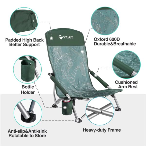 Villey Camping Fishing Folding Chair Tourist Beach Chaise Longue Chair for Relaxing Foldable Leisure Travel Furniture Picnic - Image 2