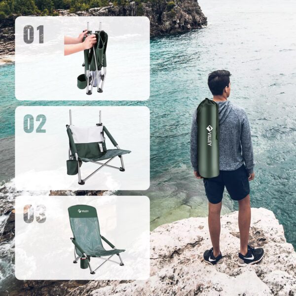 Villey Camping Fishing Folding Chair Tourist Beach Chaise Longue Chair for Relaxing Foldable Leisure Travel Furniture Picnic - Image 3