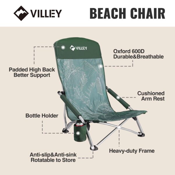 Villey Camping Fishing Folding Chair Tourist Beach Chaise Longue Chair for Relaxing Foldable Leisure Travel Furniture Picnic - Image 4