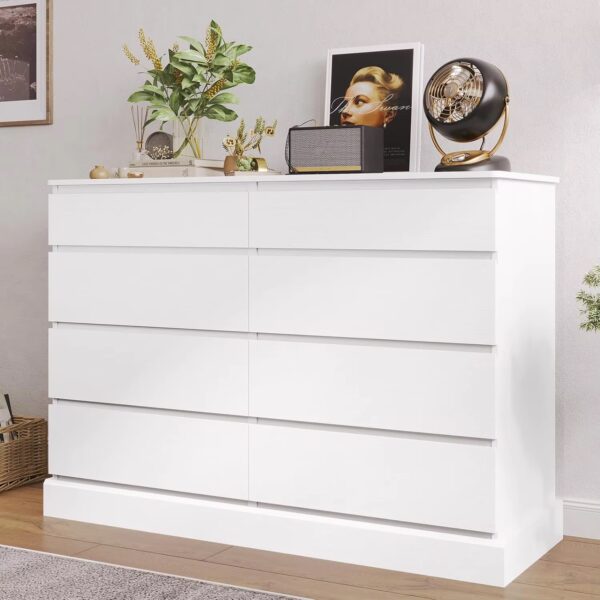 White Dresser for Bedroom,, Large Capacity Clothing Storage Cabinet, Wide Dresser for Bedroom Living Room Entryway - Image 4