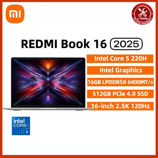 Xiaomi REDMI Book 16 2025 Laptop Intel Core 5 Processor 220H Intel Graphics 16G/32G RAM 1TB SSD 16-inch Screen Notebook Slim PC - Image 4